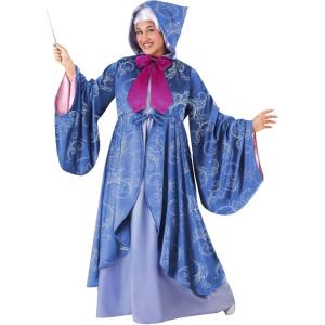 Cinderella Adult Plus Size Premium Fairy Godmother Costume Womens, Magical Purple Dress Halloween Outfit