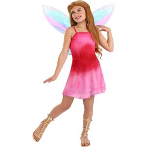 Girl’s Disney Fairies Rosetta Costume Dress & Wings – Kid’s Disney Fairy Cosplay Dress – Child Fairy Outfit