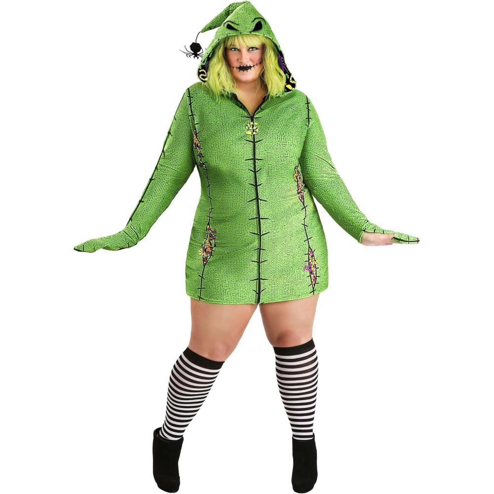 imageDeluxe Disney Plus Size Oogie Boogie Hoodie Costume Dress Nightmare Before Christmas Cosplay Outfit for Wome