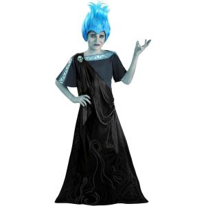 Child Hades Costume | Disney Hercules Hades Kids Black Toga and Blue Fiery Haired Greek God of the Underworld