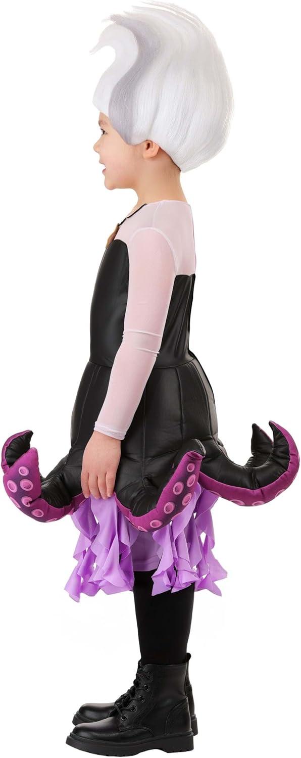imageGirls Disney The Little Mermaid Toddler Ursula Costume with Tentacle Dress ampamp Light Up Shell Necklace Halloween Outfit