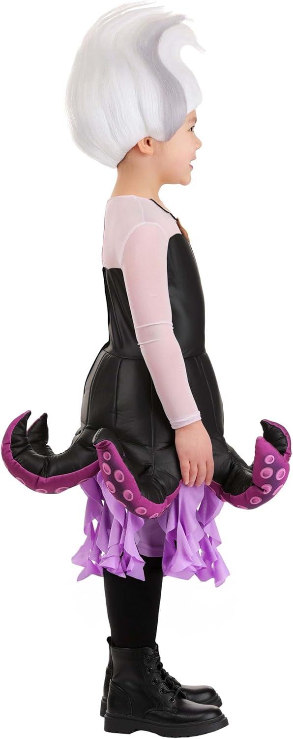 imageGirls Disney The Little Mermaid Toddler Ursula Costume with Tentacle Dress ampamp Light Up Shell Necklace Halloween Outfit