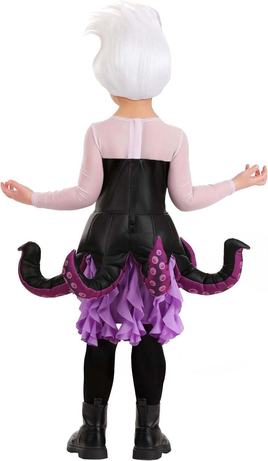 imageGirls Disney The Little Mermaid Toddler Ursula Costume with Tentacle Dress ampamp Light Up Shell Necklace Halloween Outfit