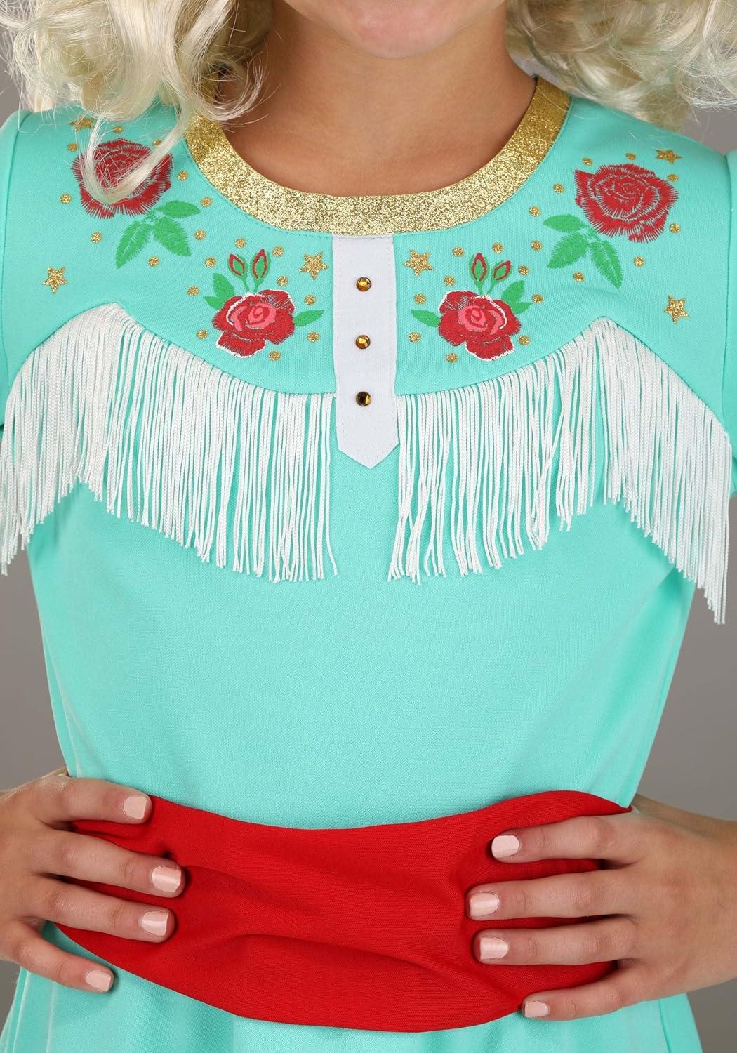 imageGirls Western Country Star Kids Costume Nashville Diva Singer Blue Floral Dress for Character Cosplay