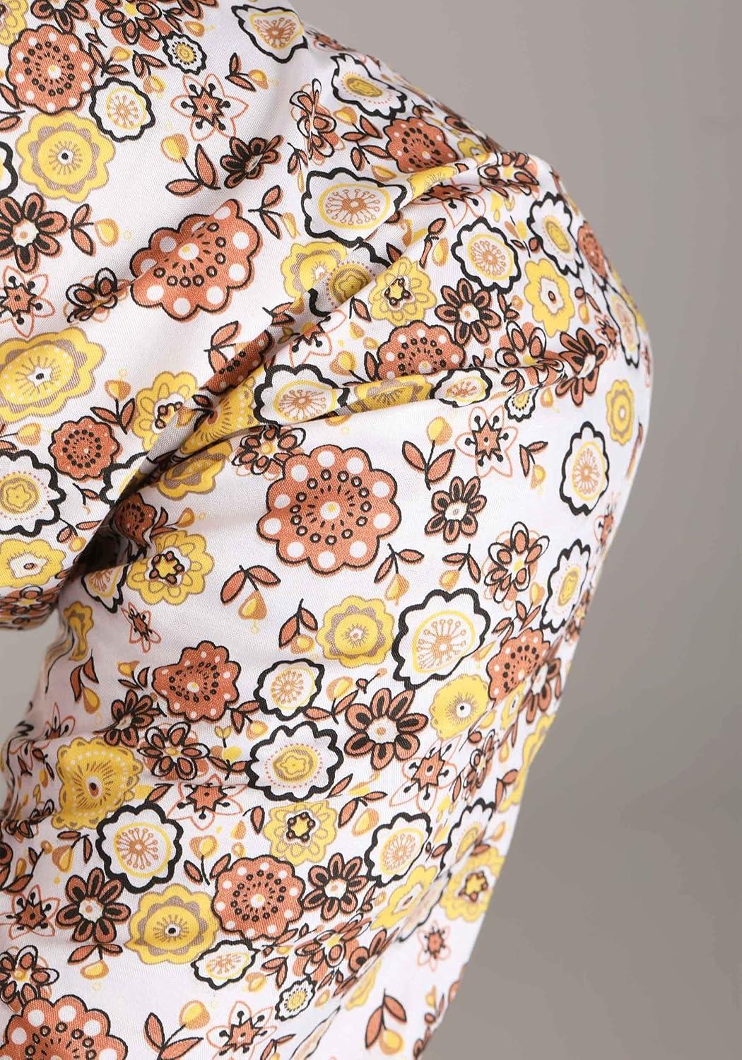 imageMens Plus Size 70s Vest Costume Adult Disco Hippie Outfit for Halloween Dance Vintage Floral Houndstooth Bellbottoms