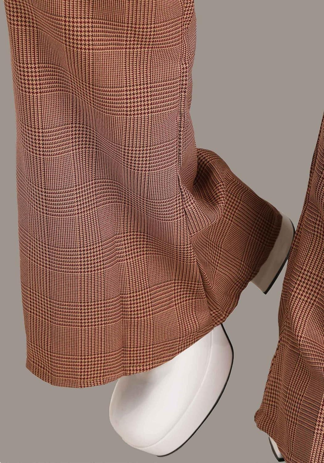 imageMens Plus Size 70s Vest Costume Adult Disco Hippie Outfit for Halloween Dance Vintage Floral Houndstooth Bellbottoms