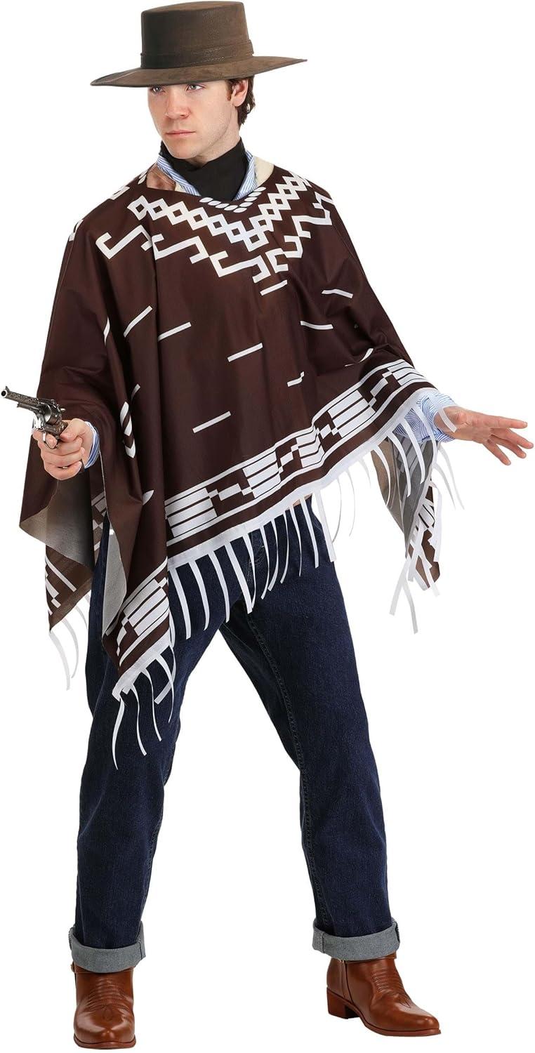 imageMens Western Gunman Costume Includes Poncho Shirt Vest ampamp Scarf for Cowboy Cosplay ampamp Spaghetti Western Outfits