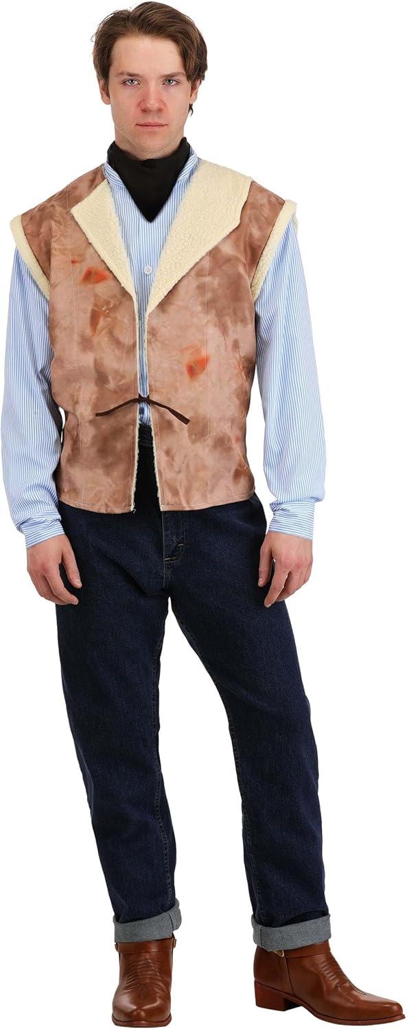 imageMens Western Gunman Costume Includes Poncho Shirt Vest ampamp Scarf for Cowboy Cosplay ampamp Spaghetti Western Outfits