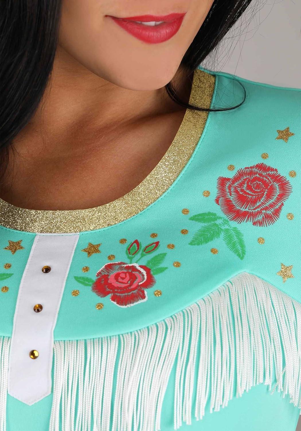 imageWomens Western Country Star Plus Size Costume Nashville Diva Singer Blue Floral Dress for Character Cosplay