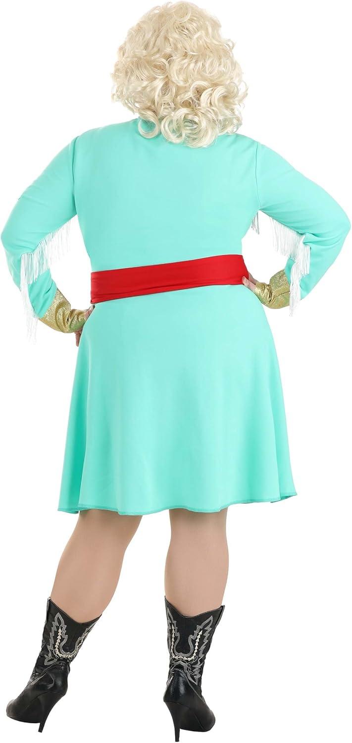 imageWomens Western Country Star Plus Size Costume Nashville Diva Singer Blue Floral Dress for Character Cosplay