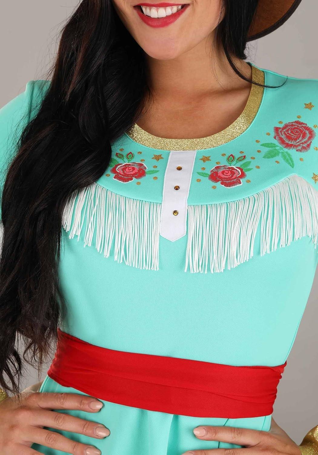 imageWomens Western Country Star Plus Size Costume Nashville Diva Singer Blue Floral Dress for Character Cosplay