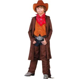 Western Cowboy Costume for Kids Boys Cowboy Hat Vest Chaps Belt Buckle Bandana