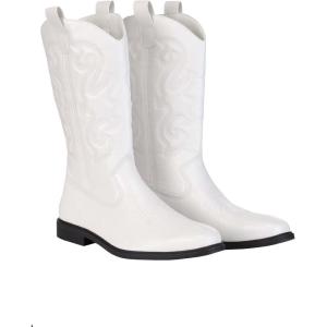 White Cowboy Boots for Men | Costume Shoes for Adults Size 11(White)