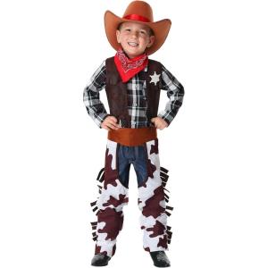 Wild West Sheriff Cowboy Child Costume – Shirt, Vest, Chaps, Hat, Bandana