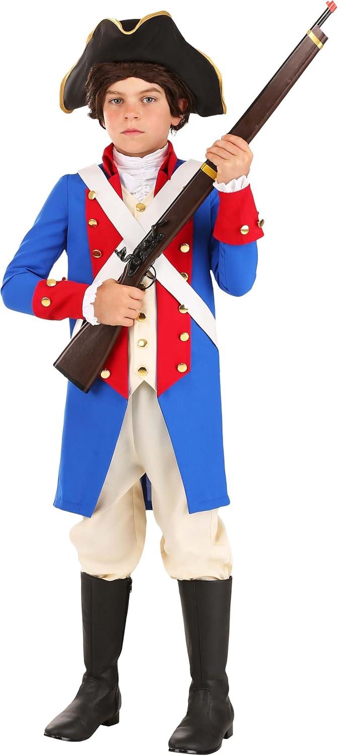 imageBoys Revolutionary War Child Costume Founding Father Outfit with Jacket Pants and Hat for Halloween ampamp Pretend Play