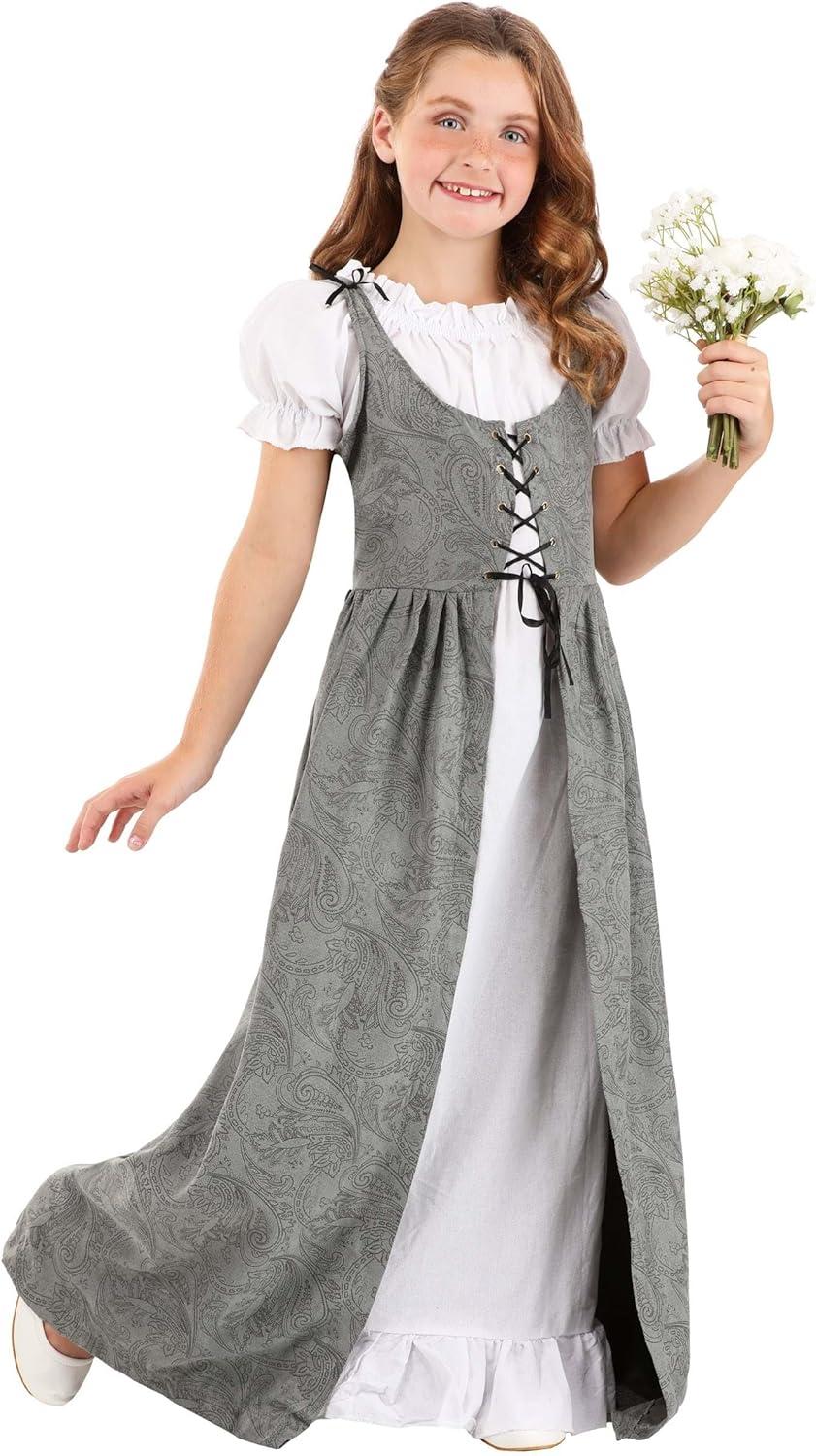 imageGirls Renaissance Faire Costume Chemise with Overdress and Ribbon LacingBundle W Circlet