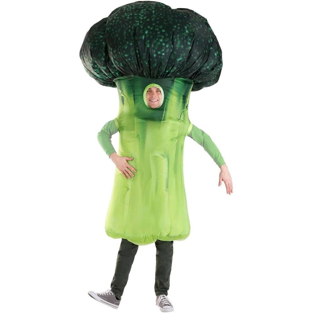 imageAdult Green Inflatable Scrumptious Broccoli Costume Broccoli Vegetable Halloween Costume