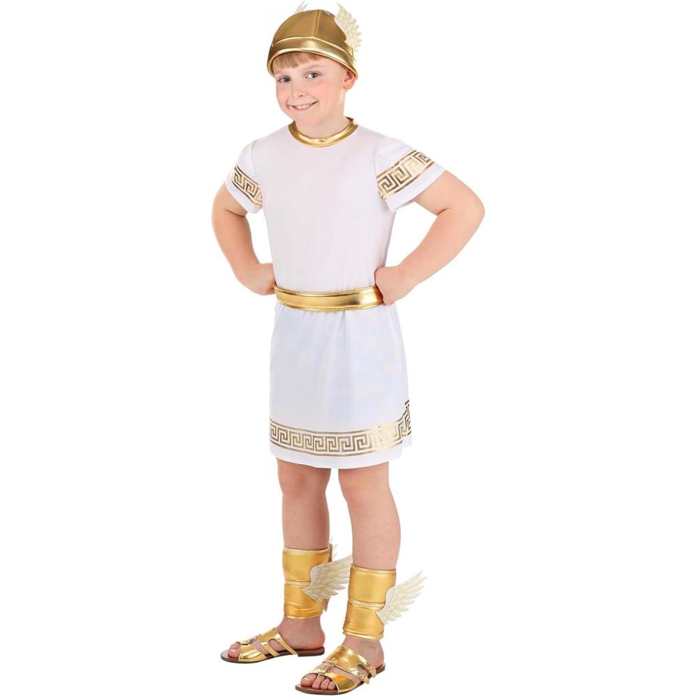 imageBoys Ancient Greek God Hermes Costume  Olympian Gods Cosplay Outfit for Kids  Greek Messenger Costume