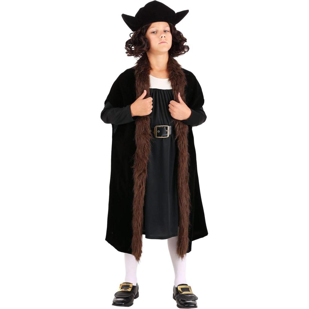 imageChristopher Columbus Costume for Kids Boys Historical Christopher Columbus Outfit With Hat Coat Tunic And Belt