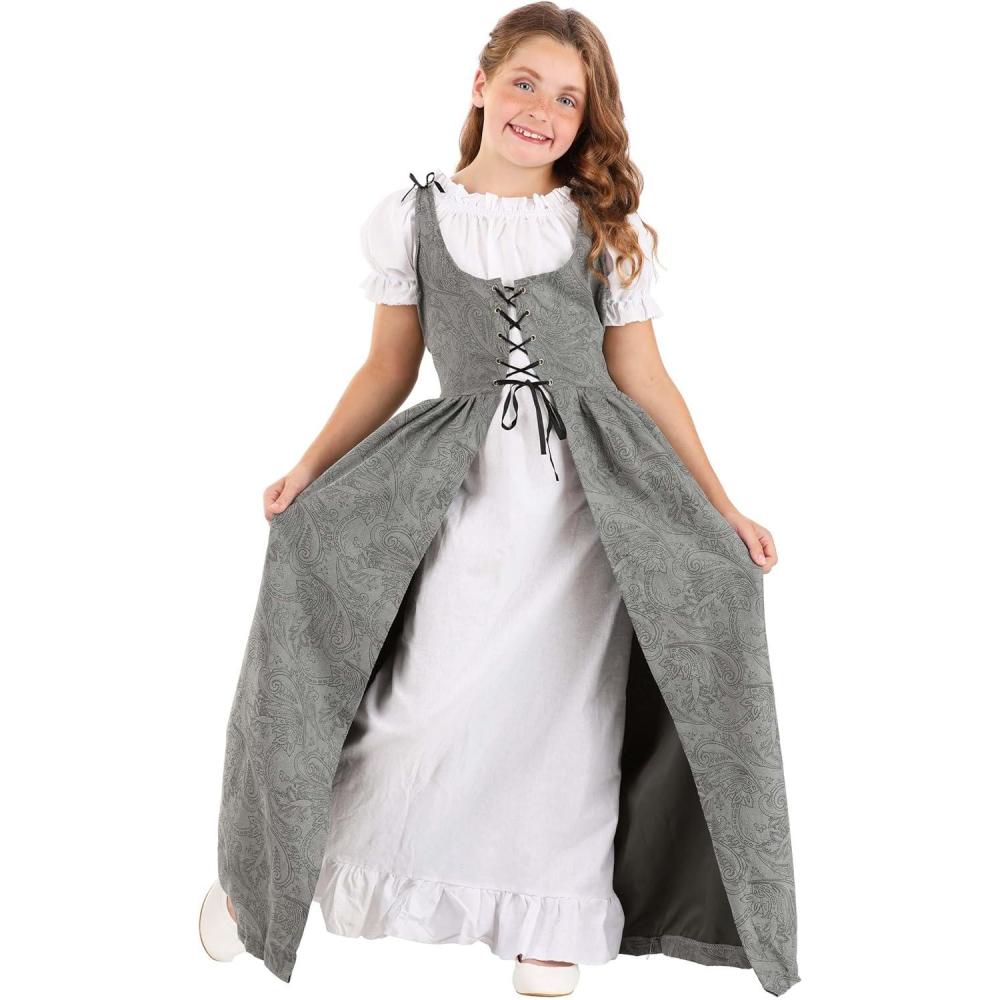 imageGirls Renaissance Faire Costume  Chemise with Overdress and Ribbon LacingBundle W Circlet