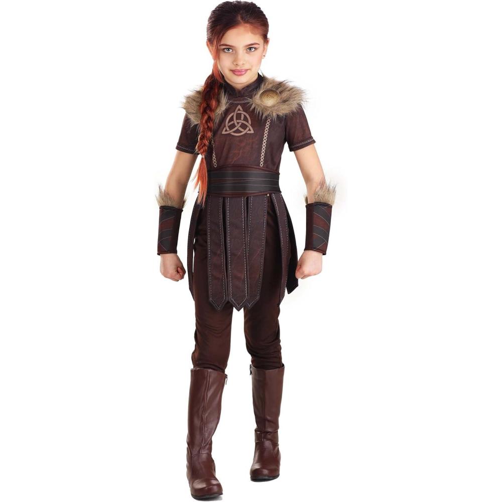 imageKids Victorious Viking Costume for Girls For Halloween or Renaissance Dress Up Parties