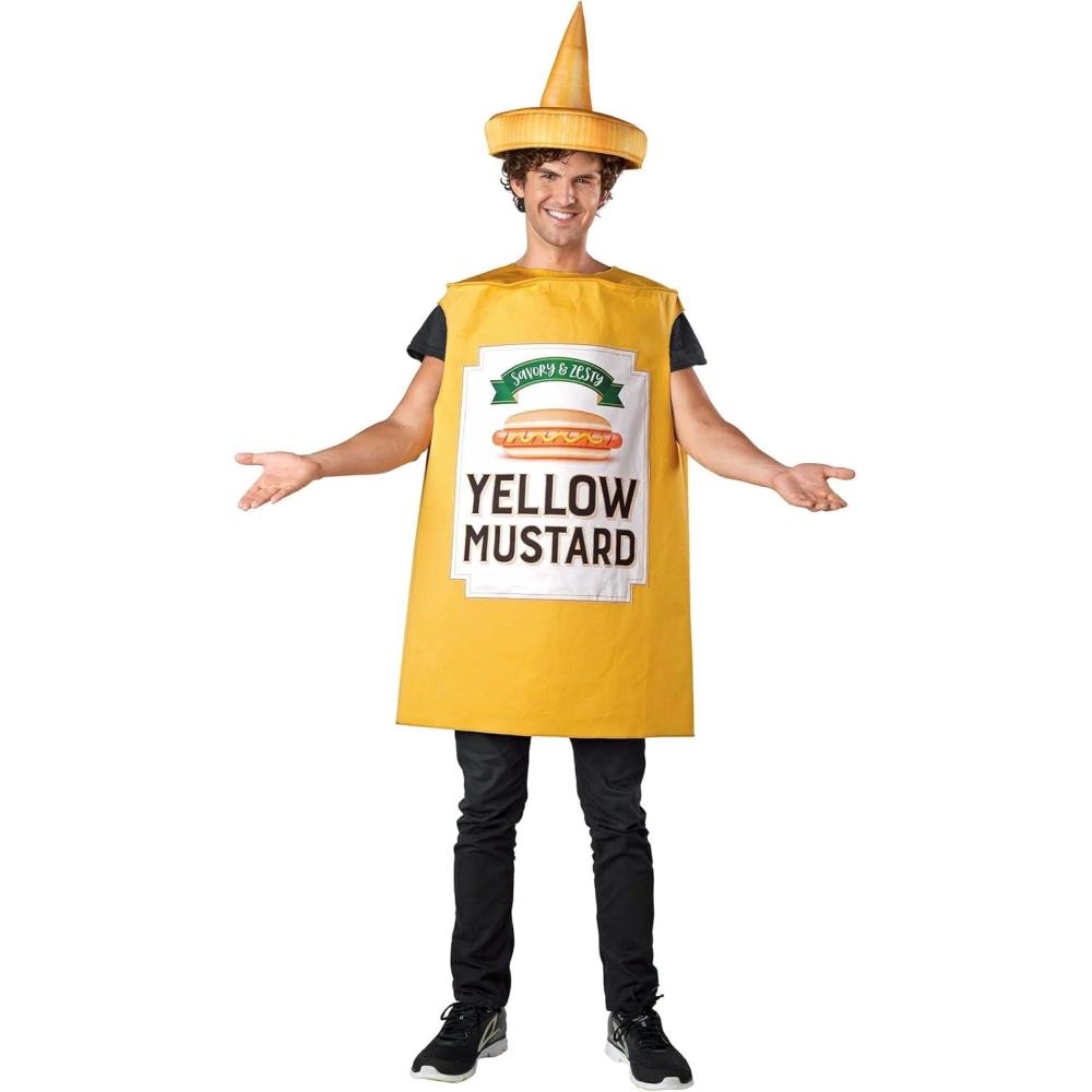 imageMustard Bottle Costume Kit for Adults FoamBacked Tunic with Hat