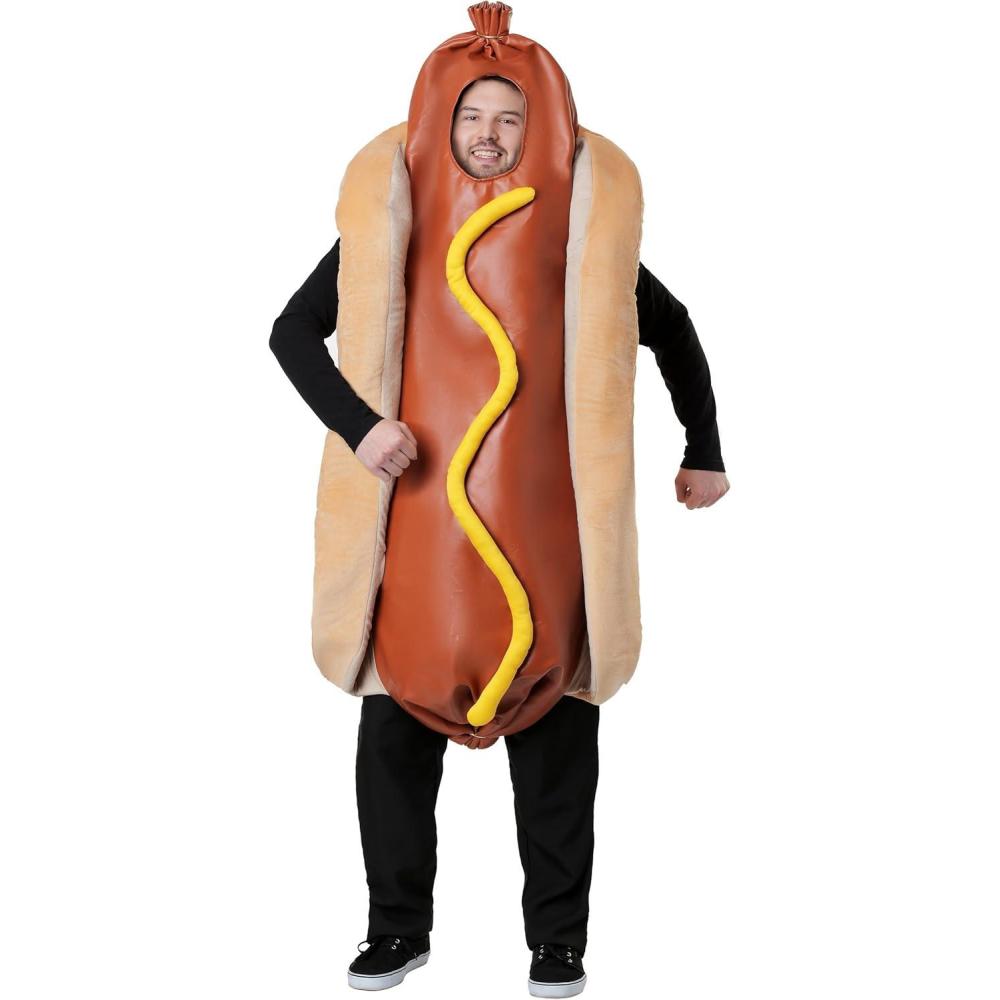 imageTasty Temptation Adult Hot Dog Costume  Serve Up Some Fun with this Deliciously Unique Party Ensemble