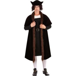 Adult Explorer Christopher Columbus Costume Mens Fur Coat Renaissance Historical Outfit 4 Piece Set