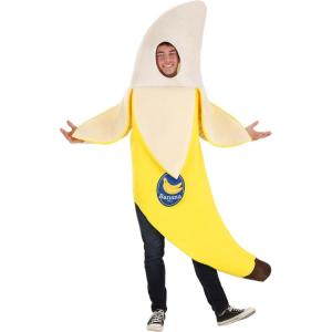 Adult Peeled Banana Halloween Costume | Fresh Fruit Cosplay Outfit | Yellow Peely Banana Mascot Outfit