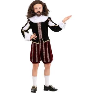 Boys William Shakespeare Halloween Costume | Kids Classic Romeo Outfit with Shirt, Pants, Collar & Accessories