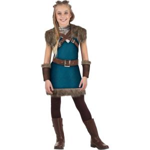 Kid’s Valhalla Viking Costume for Girls, For Halloween or Renaissance Dress Up Party