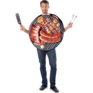 Realistic Foam Backed Ribs Costume BBQ Meat Costume Adult Grill Themed Pullover Hilarious Halloween Party Outfit