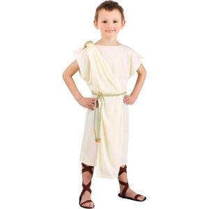 Roman Toga Costume for Toddlers – Robe with Attached Shoulder Drape and Belt