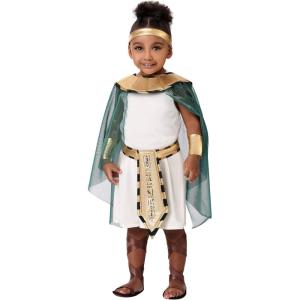 Toddler Queen of the Nile Costume – Pullover Dress with Gold Collar, Cape, Belt & Cuffs