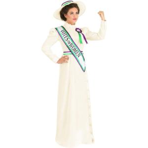 Womens Susan B Anthony Costume, 1900s Dress with Hat, Suffragette Movement Outfit for Halloween & Cosplay
