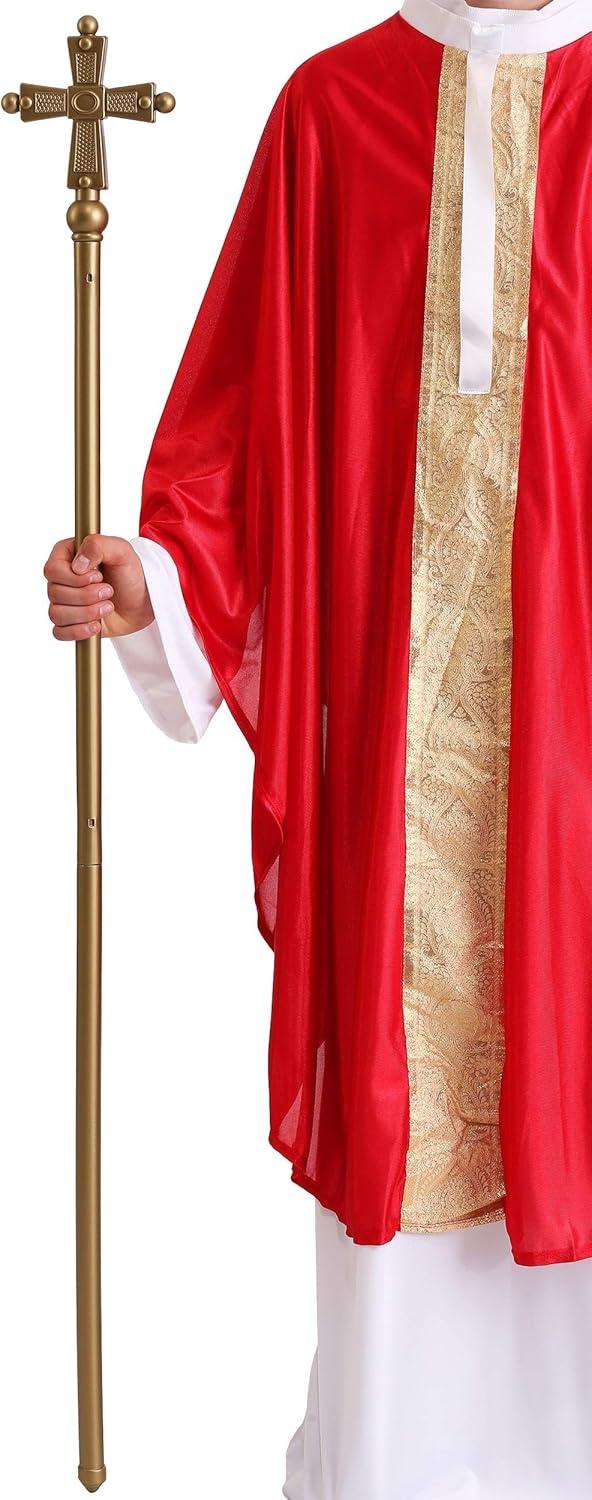 imageAdult Holy Staff Accessory TwoPiece Plastic Staff 56quot Tall Snap Together for Easy Assembly