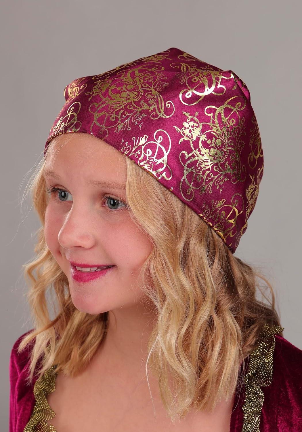 imageGirls First Mate Pirate Costume Dress Satin Dress with Metallic Floral Print Velour Belt Shrug ampamp Scarf