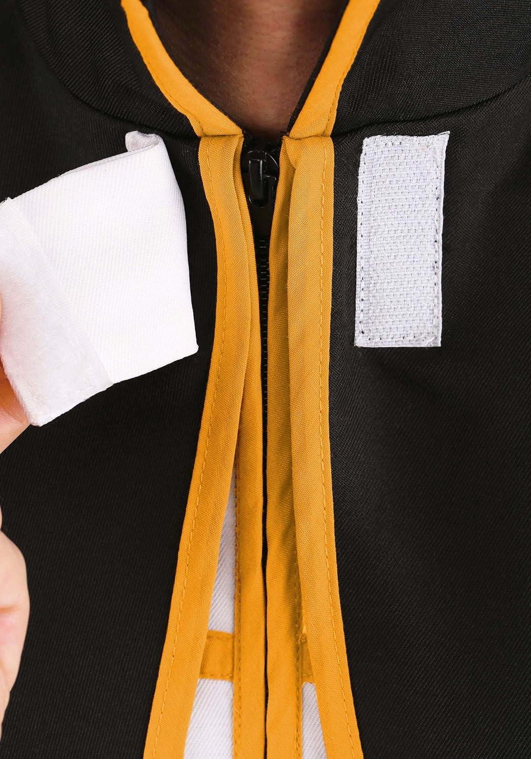 imageMens Priest Costume Outfit Adult Pastor Halloween Costumes Black White and Gold Robe and Cape