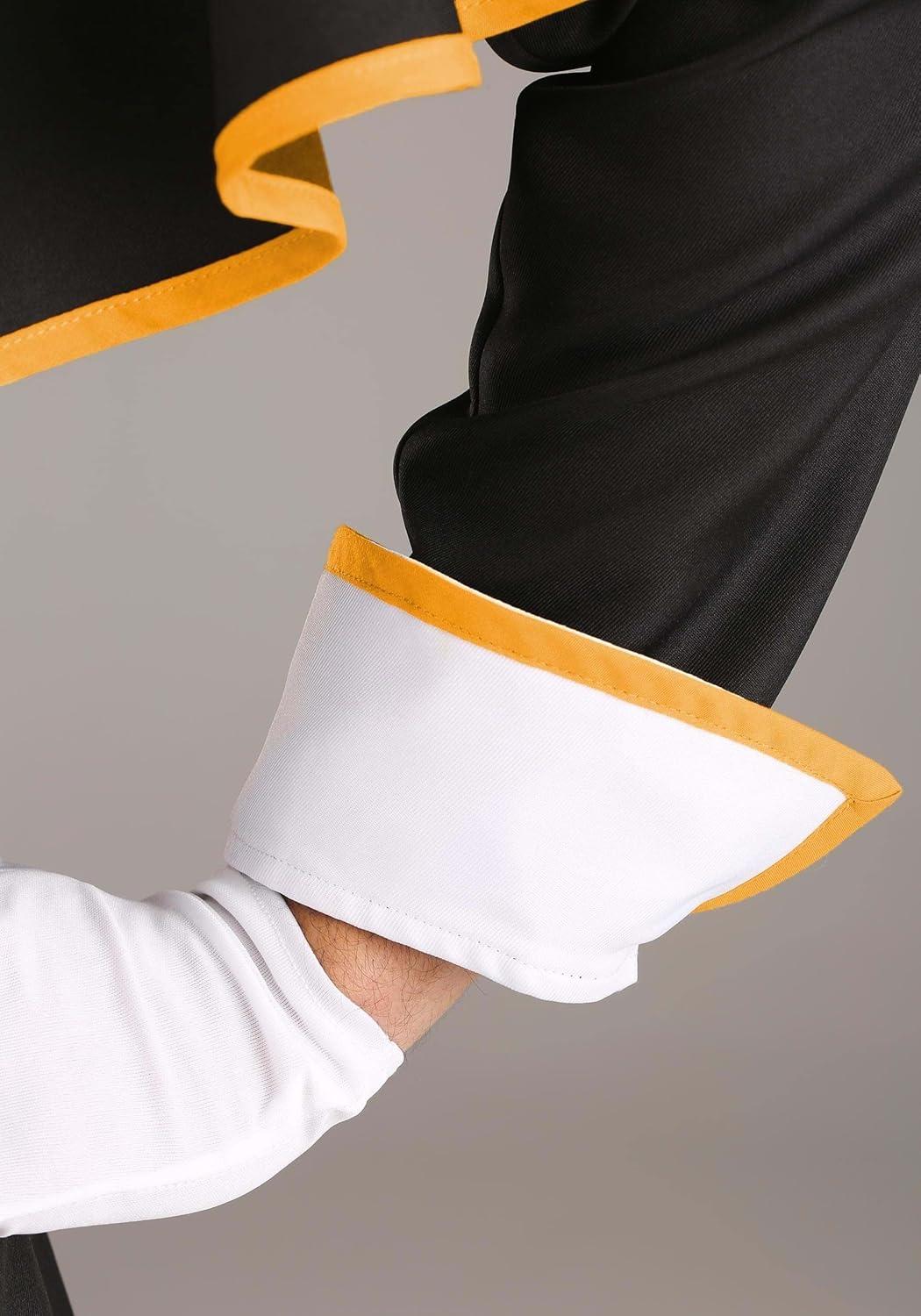 imageMens Priest Costume Outfit Adult Pastor Halloween Costumes Black White and Gold Robe and Cape