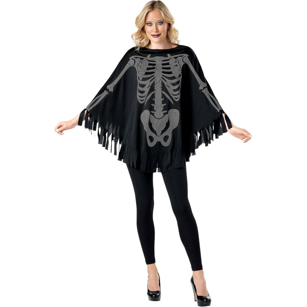 imageAdult Skeleton Poncho Costume