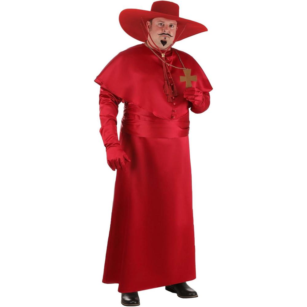 imageAdults Plus Size Premium Inquisitor Costume Red Robe Cape ampamp Hat
