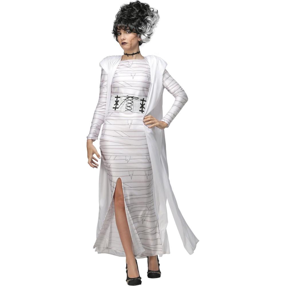 imageBride of Frankenstein Costume  Womens Dress with Slit Belt Choker  Frankenstein Bride Costume