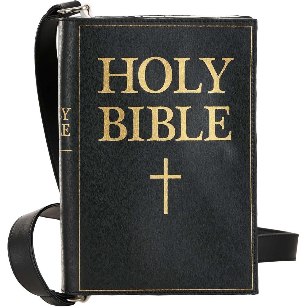imageHoly Bible Costume Accessory Purse  Faux Leather with Shoulder Strap and Magnetic Closure