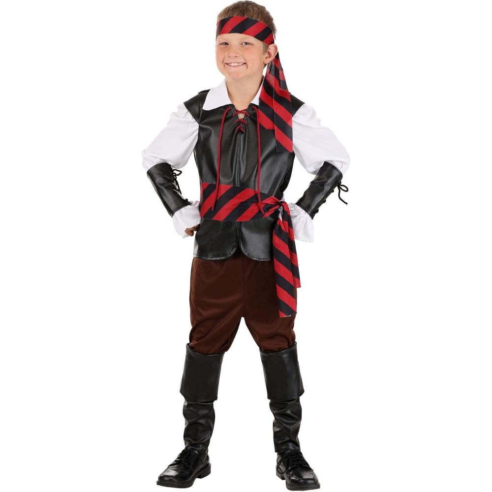 imageKids Pirate Costume for Boys For Adventurous Pirate Theme Parties Cosplay ampamp Halloween Buccaneer Costume