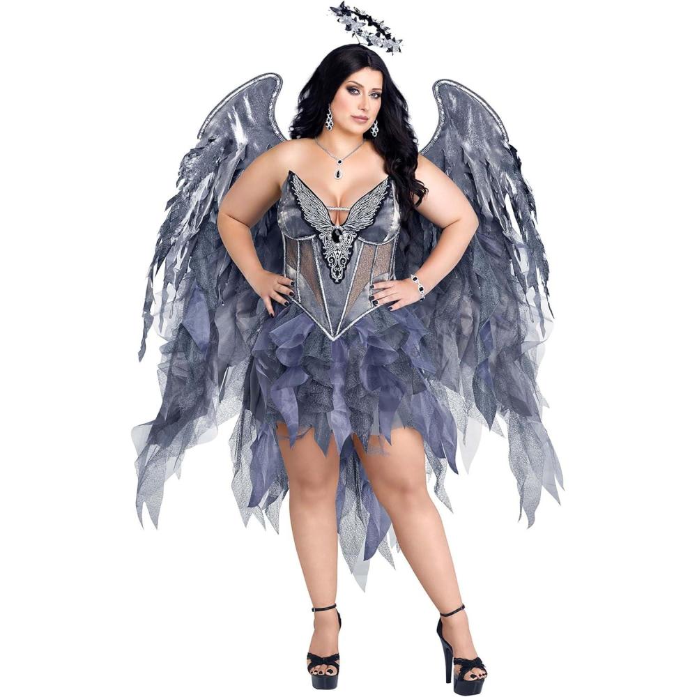 imagePlus Size Dark Angel Desire Womens Costume  Fallen Angel Outfit  Adult Halloween and Party Clothes