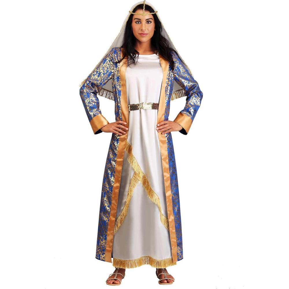 imageWomens Plus Size Queen Esther Costume  Biblical Royalty Dress ampamp Veil