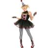 imageWomens Twisted Harlequin Clown Costume Dress  Creepy Clown Leotard wLeggings ampamp Hat Jester Costume for Women