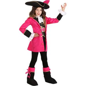 Brilliant Buccaneer Girl’s Costume – Jacket, Shirt, Jabot, Hat & Boot Covers