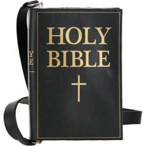 Holy Bible Costume Accessory Purse – Faux Leather with Shoulder Strap and Magnetic Closure