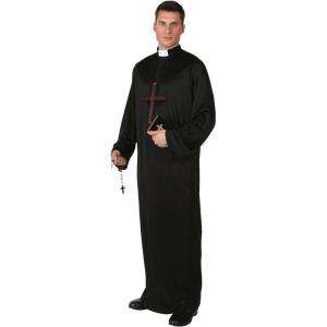 Men’s Plus Size Pious Priest Costume with Full-Length Robe